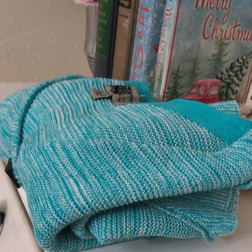 Habitat Turquoise Cardigan with Wooden Buttons Natural Materials Cozy Boho - Picture 14 of 15